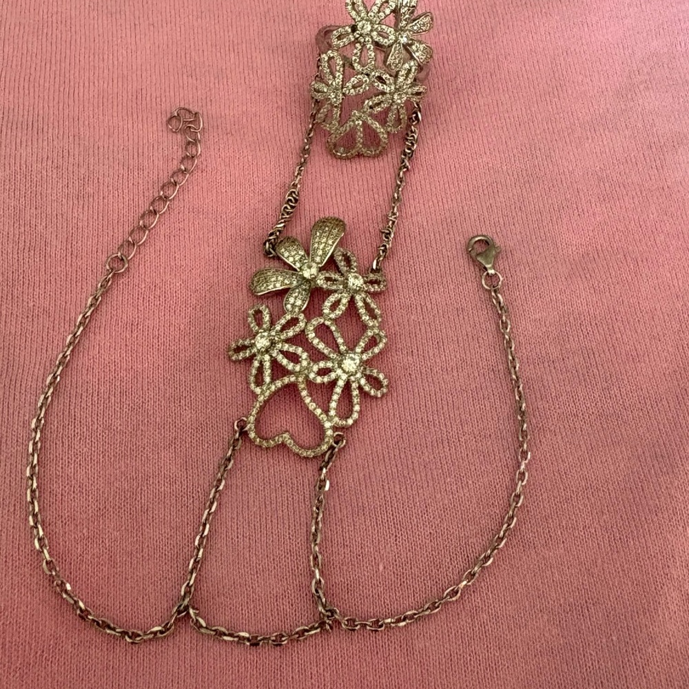 Gold Floral Statement Bracelet - Women Jewelry